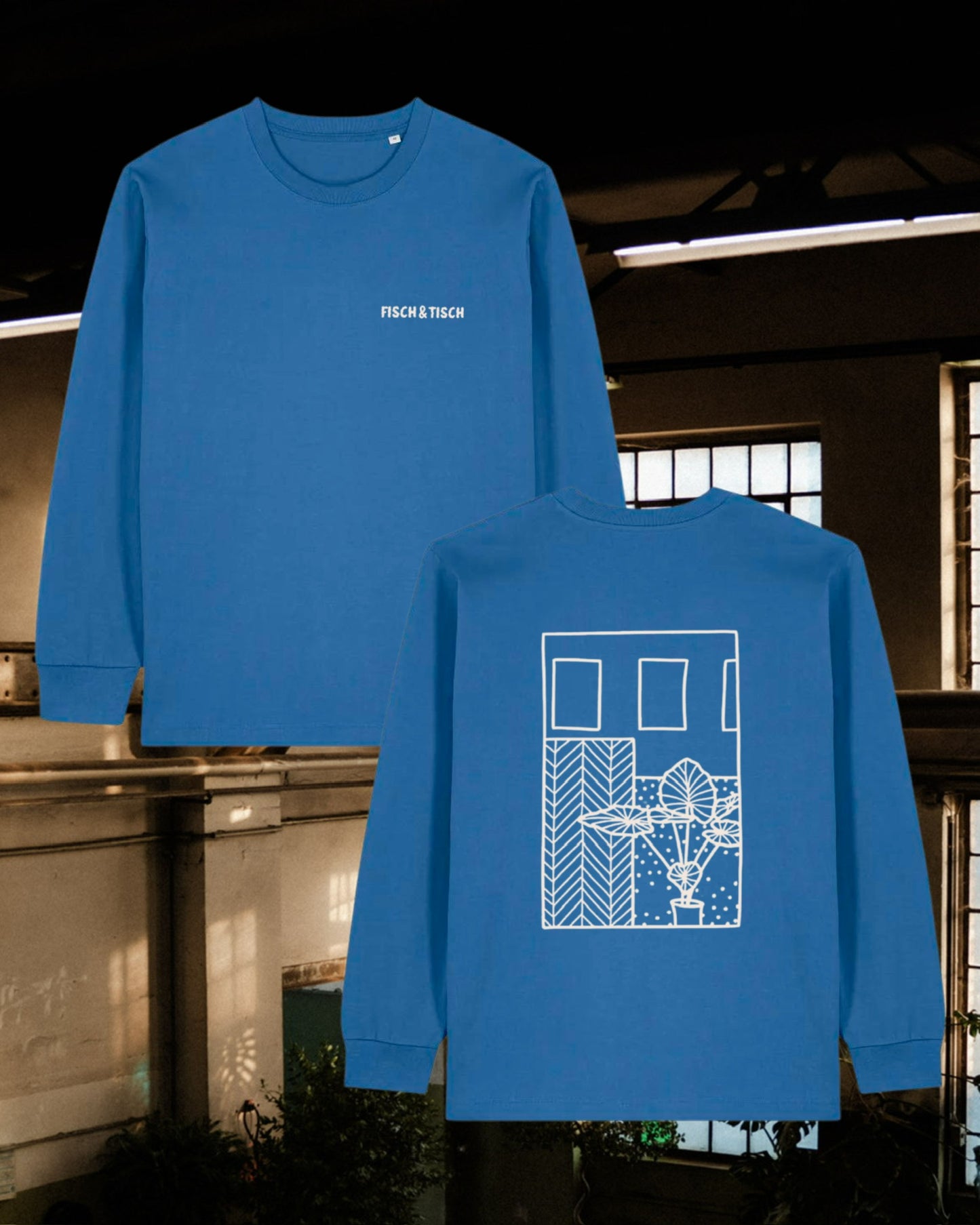 Longsleeve Blau - Postkartenmotiv